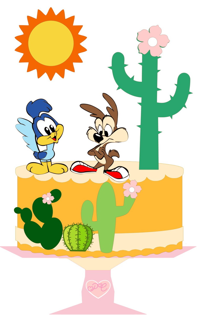Topo de Bolo Looney Tunes
