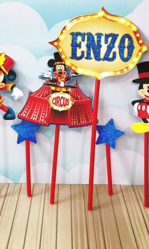 Topo de Bolo Mickey Circo