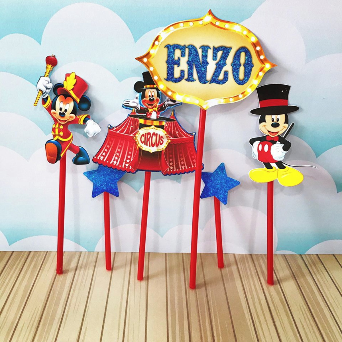 Topo de Bolo Mickey Circo