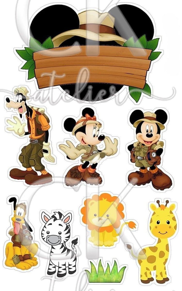 Topo de Bolo Mickey Safari