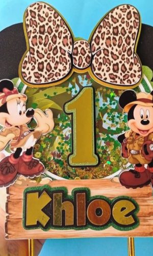 Topo de Bolo Mickey Safari