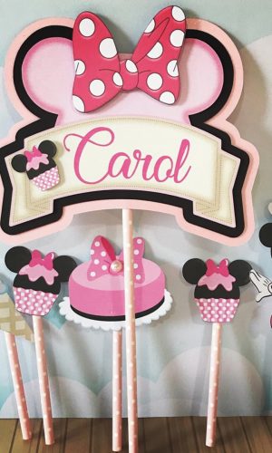 Topo de Bolo Minnie Confeiteira