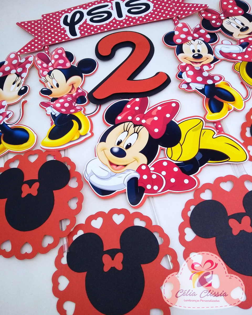 Topo de Bolo Minnie