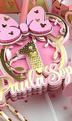 Topo de Bolo Minnie