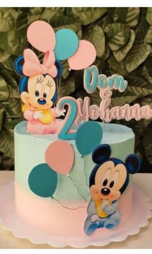 Topo de Bolo Minnie e Mickey Baby