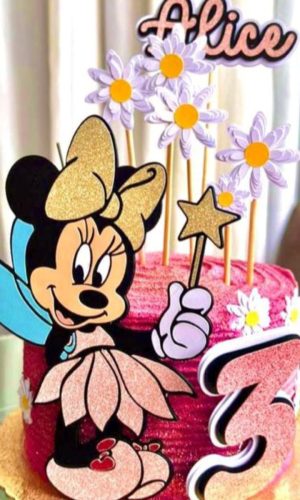 Topo de Bolo Minnie Fada