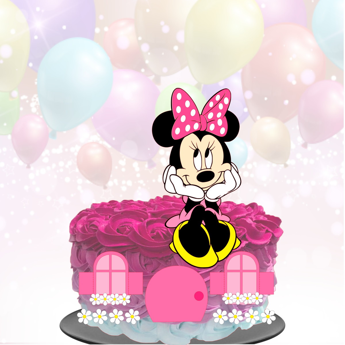 Topo de Bolo Minnie