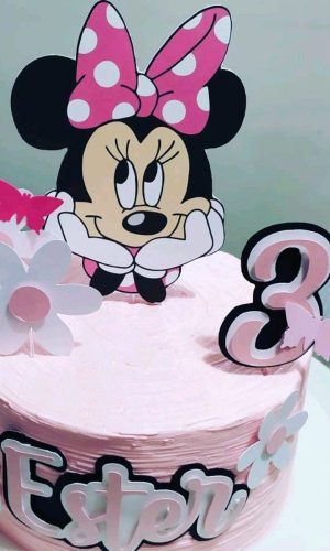 Topo de Bolo Minnie