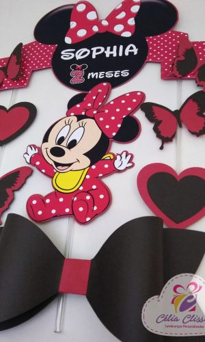 Topo de Bolo Minnie