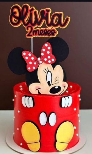 Topo de Bolo Minnie
