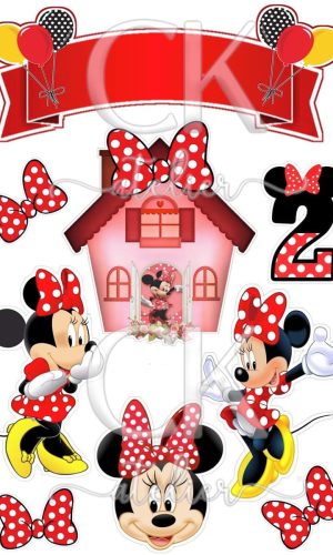 Topo de Bolo Minnie