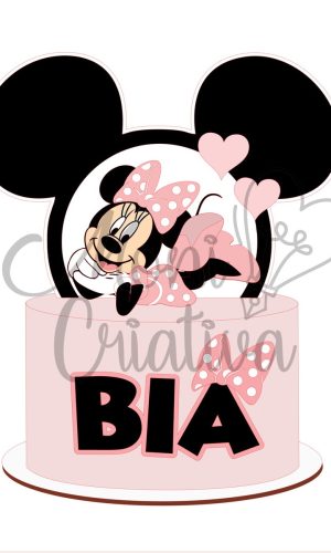 Topo de Bolo Minnie