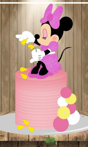 Topo de Bolo Minnie