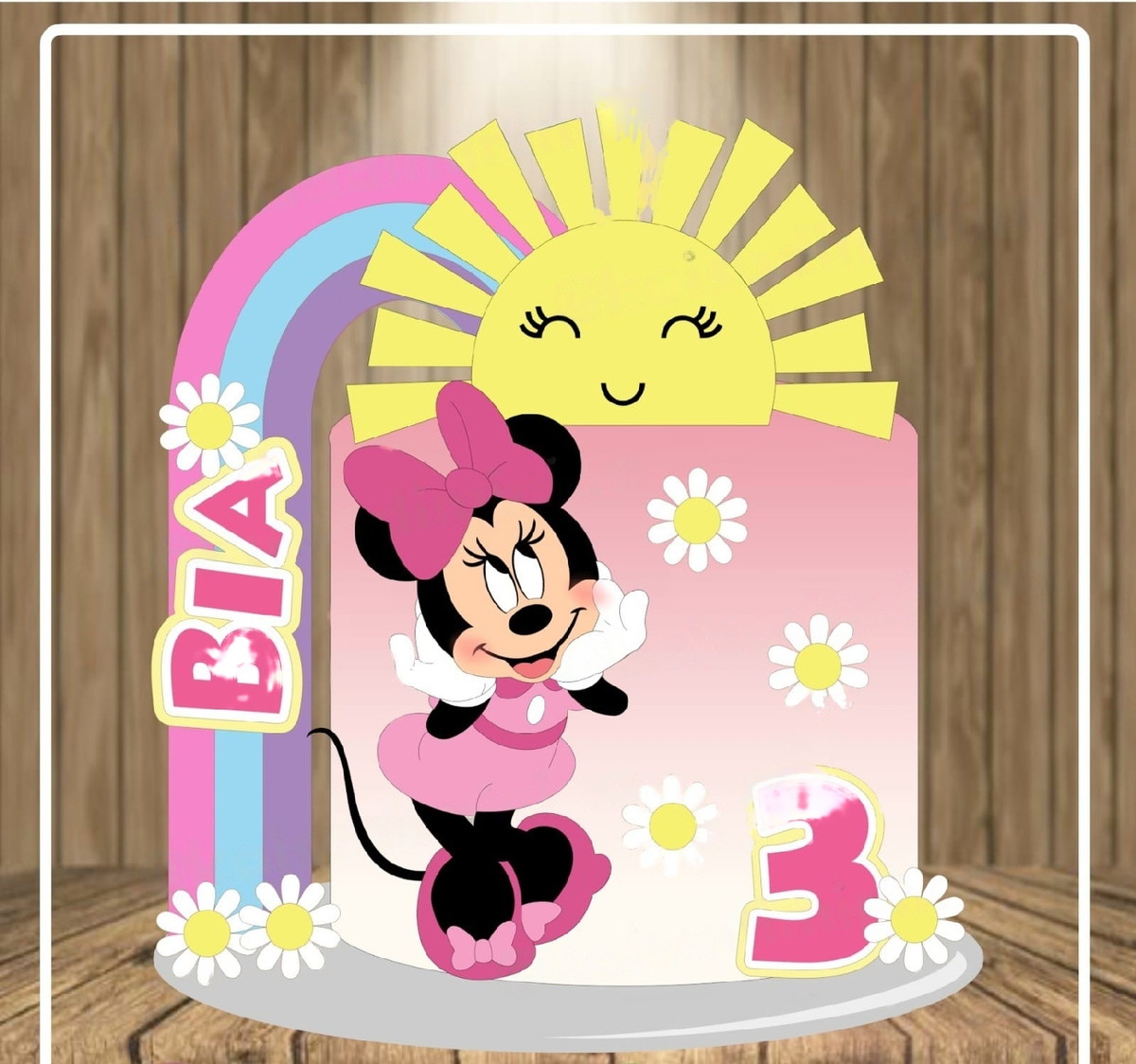 Topo de Bolo Minnie