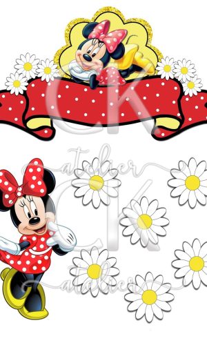 Topo de Bolo Minnie
