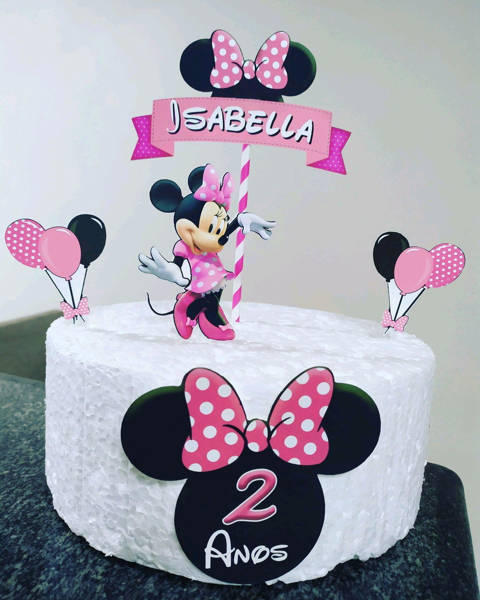 Topo de Bolo Minnie