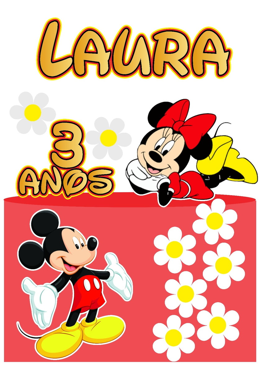 Topo de Bolo Minnie