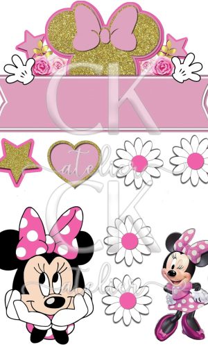 Topo de Bolo Minnie