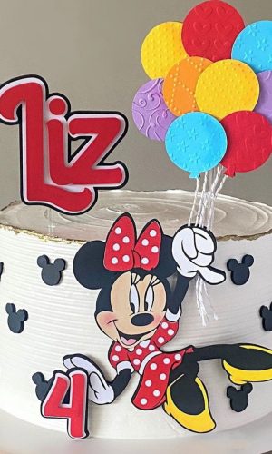 Topo de Bolo Minnie