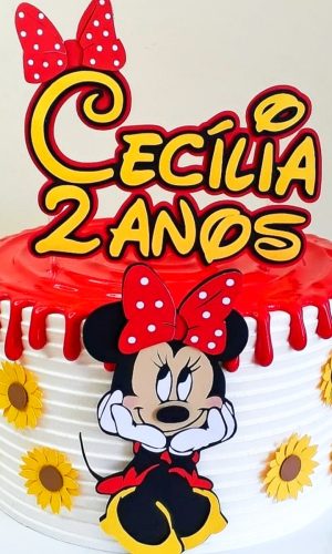 Topo de Bolo Minnie