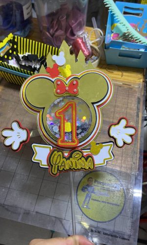 Topo de Bolo Minnie