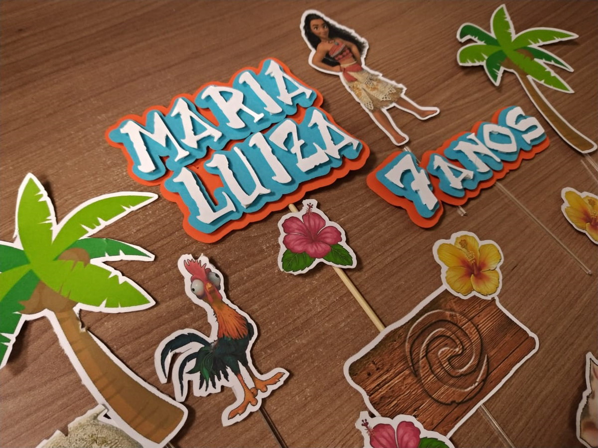 Topo de Bolo Moana - Imagem 3