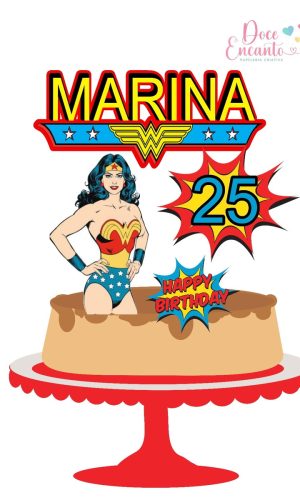 Topo de Bolo Mulher Maravilha