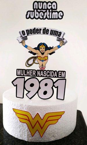 Topo de Bolo Mulher Maravilha
