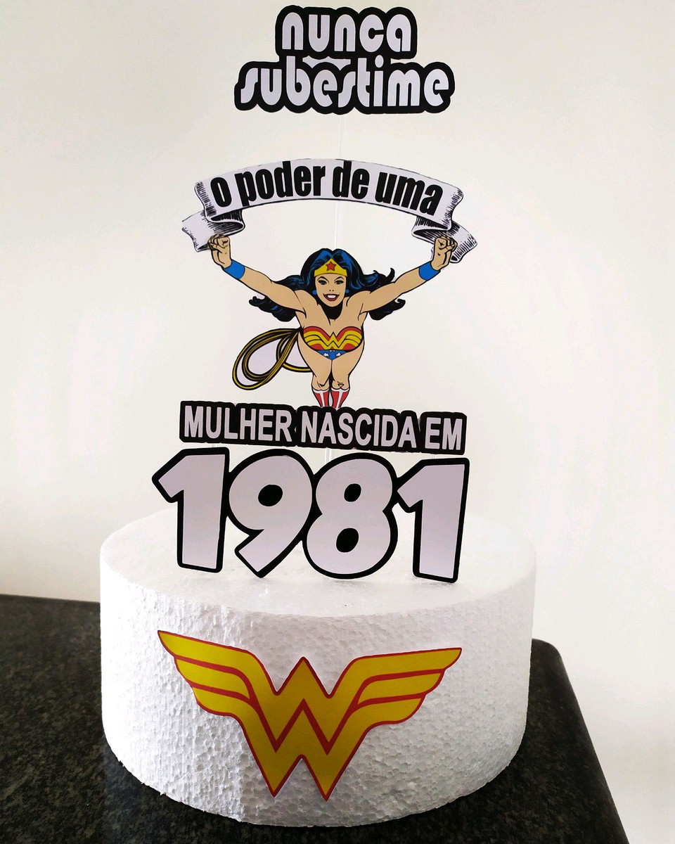 Topo de Bolo Mulher Maravilha