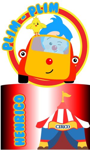 Topo de Bolo Palhaço Plim Plim