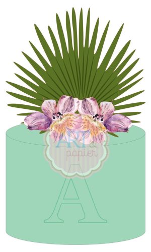Topo de Bolo Palm Leaf Astromelia