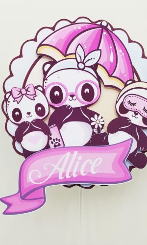 Topo de Bolo Panda