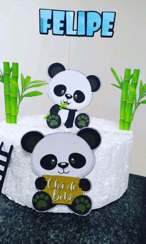 Topo de Bolo Panda