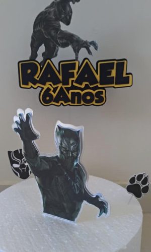 Topo de Bolo Pantera Negra