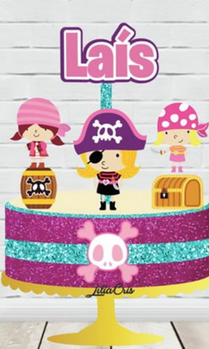 Topo De Bolo Pirata Menina