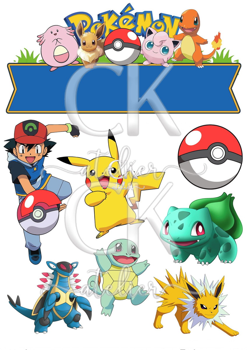 Topo de Bolo Pokémon