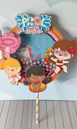 Topo de Bolo Pool Party