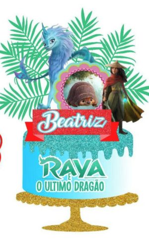 Topo de Bolo Princesa Raya