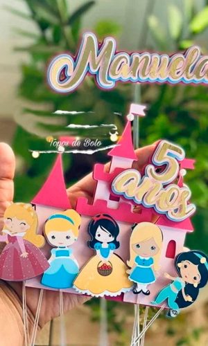 Topo de Bolo Princesas Disney
