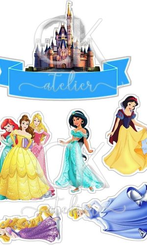Topo de Bolo Princesas Disney