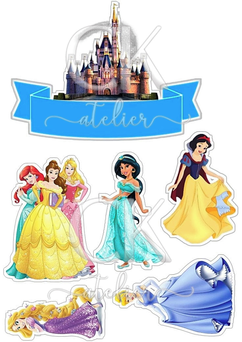 Topo de Bolo Princesas Disney