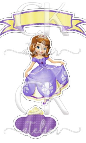 Topo de Bolo Princesinha sofia
