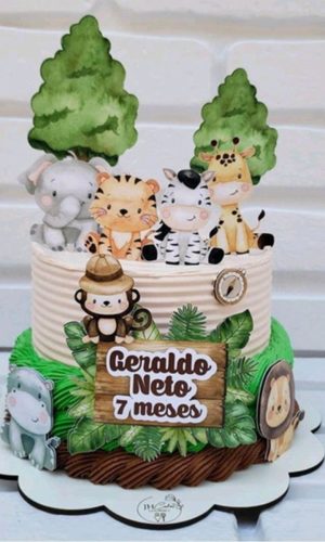 Topo de Bolo safari cute