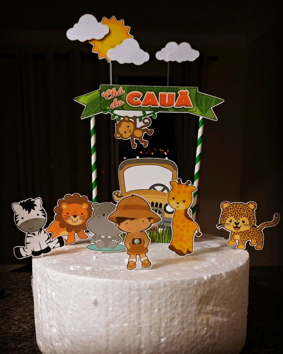 Topo de Bolo safari cute