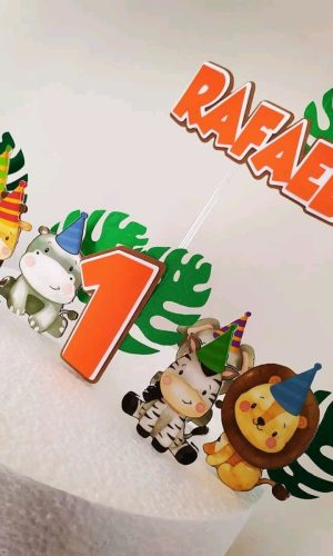 Topo de Bolo safari cute
