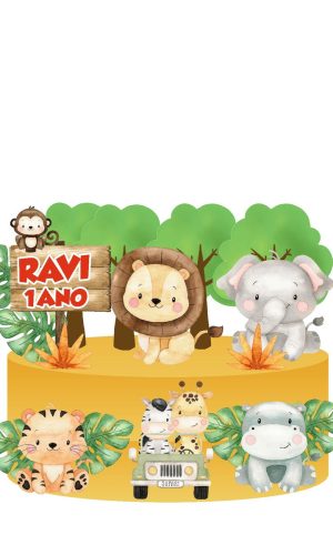 Topo de Bolo Safari