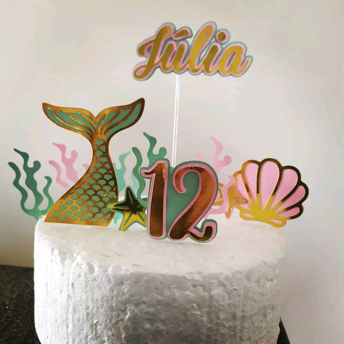 Topo de Bolo Sereia - Imagem 4