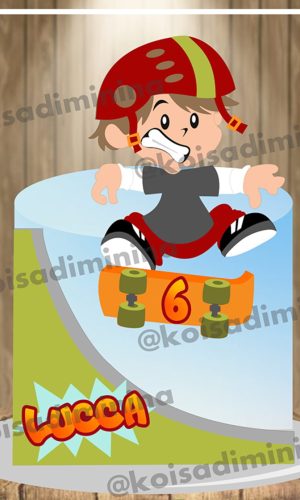 Topo de Bolo Skate Menino