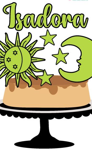 Topo De Bolo Sol E Lua