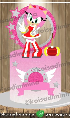 Topo de Bolo Sonic Amy